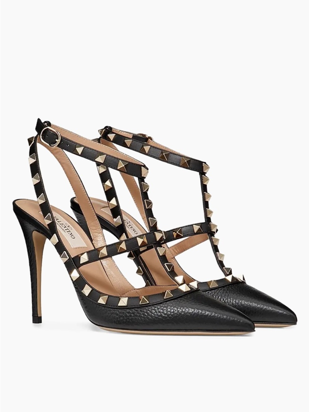 Valentino Garavani Rockstud Ankle Strap Pumps 100 MM heels Size 36 shoes  $1190